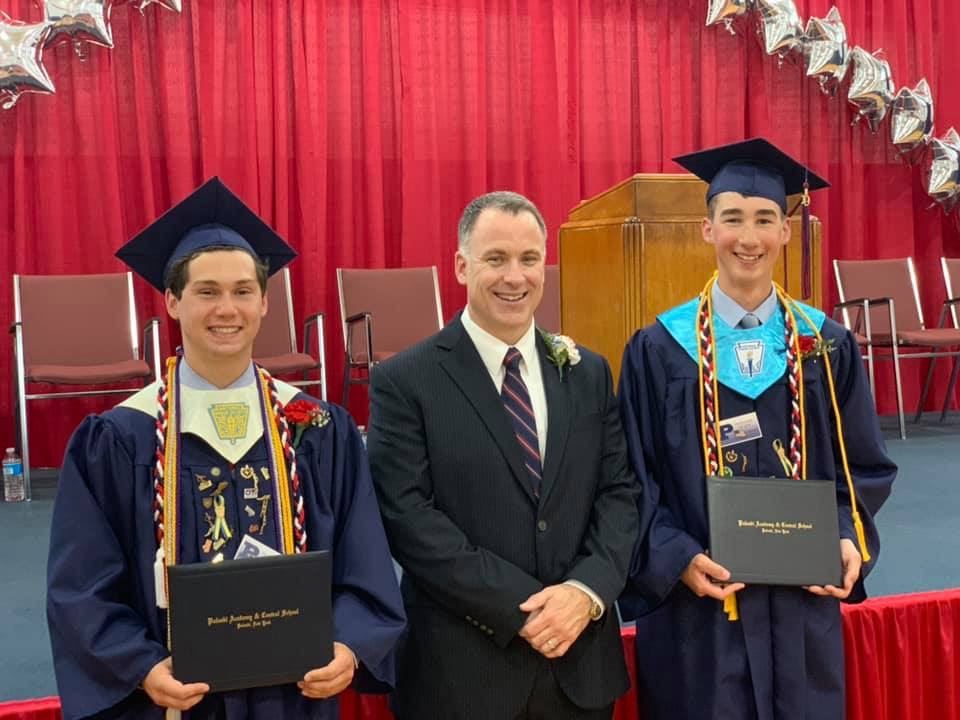 Mr. Jennings with Valedictorians